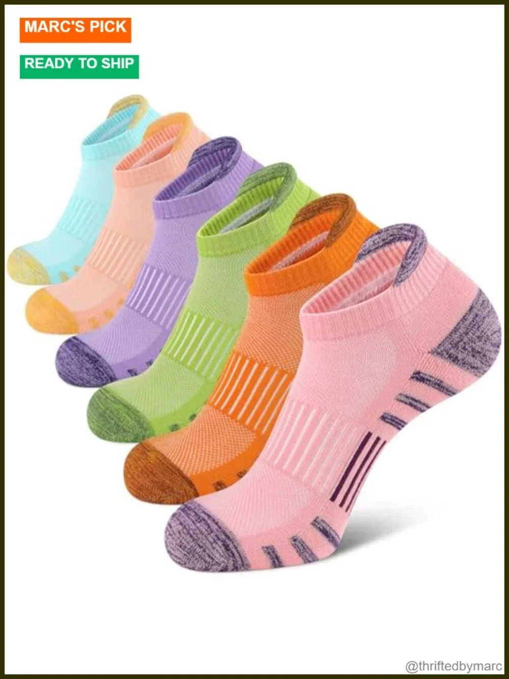 Athletic Running Ankle Cotton Socks, Low Cut Cushioned Anti-Blister Tab Sports